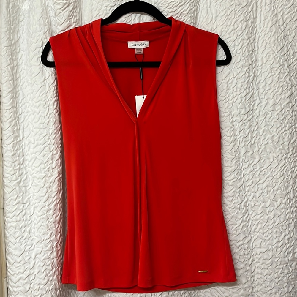 Calvin Klein Red Suit Blouse